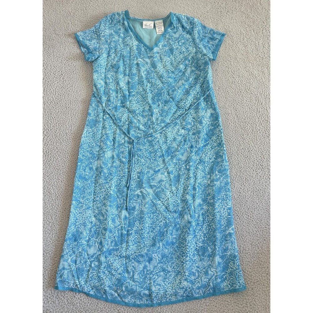 Kathie Lee Maxi Dress Snake Print Blue‎ Lined Maxi Animal Print Belt